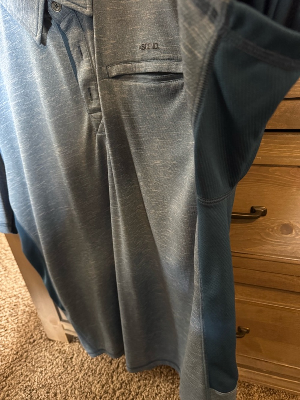 Men's Ascend Blue Heather Polo Shirt size 2XL - Picture 4 of 4